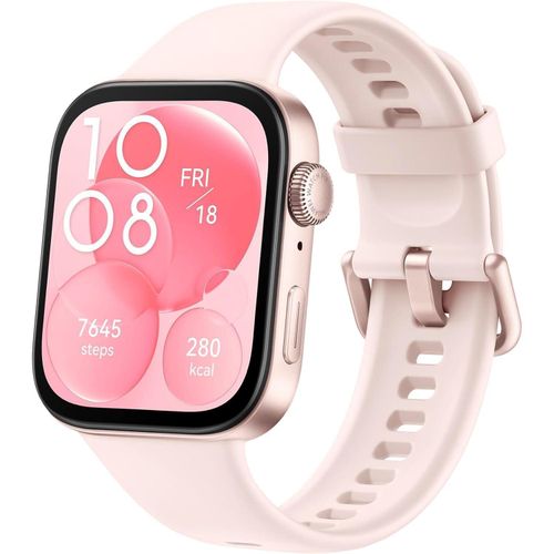 Silicone Bracelet for Huawei Watch Fit 3/Watch Fit 4 Pro/Fit 4 Strap, Soft Silicone Sport Replacement Strap for Women/Men, Adjustable Waterproof Sports Band - Pink