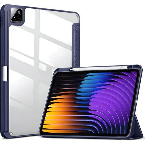 Case Compatible with Xiaomi pad 8/8 Pro 11.2 2025 Cover,Slim Drop Protection Tri-Fold Cover with Hard Shell Transparent Back and Pen Holder Stand Smart Cover with Auto Wake/Sleep,Black