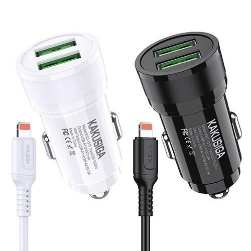 Car Charger – 2 Ports – 12W – USB to Lightning