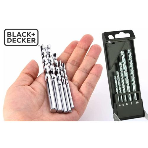Masonary Drill Machine Bits Set - 4mm, 5mm, 6mm, 8mm, 10mm (Set Of 5) with Azwaaa Bag