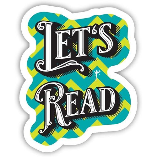 Gifticious Holographic Laptop Sticker - Lets Read - 6x6 cm