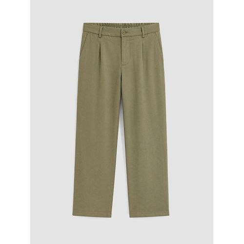 Linen Blended Men's Pleated Trousers