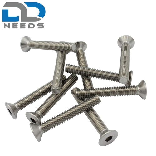 D2D - Pack of 4 - Countersunk Hex Screws (ISK) M8 x 50 - DIN 7991 / ISO 10642 - Made of A2 V2A Stainless Steel
