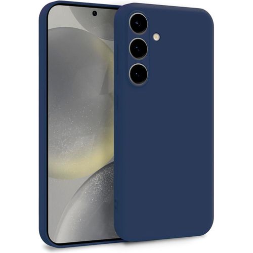 Case for Samsung Galaxy S24 Plus – Soft Silicone and Soft Microfibre Lining – Extra Thin and Light TPU Protective Cover Dark Blue