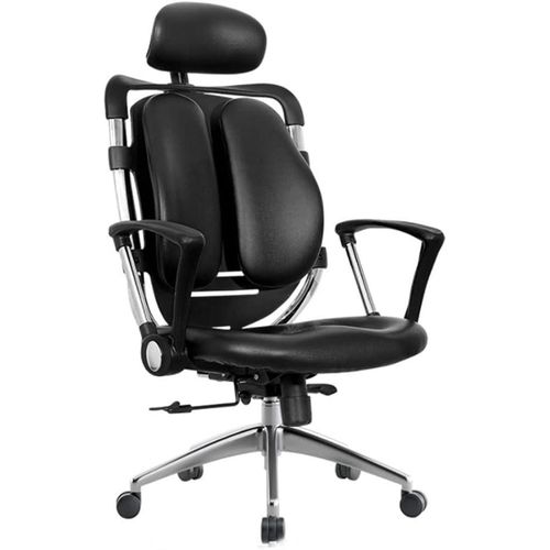 PULASSI High Back Mesh Office Chair with Armrest and Lumbar Support - Swivel Lift Task Chair (Black, Lifting Armrest) El-Motahida