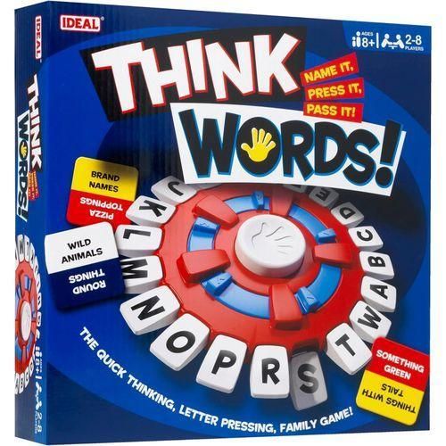 IDEAL Think Words Fast-Paced Family Board Game – Name It, Press It, Pass It Educational Vocabulary Party Toy, Quick Thinking Alphabet Letter Pressing Game for Kids Ages 8+, Teens, and Adults (2-8 Players)