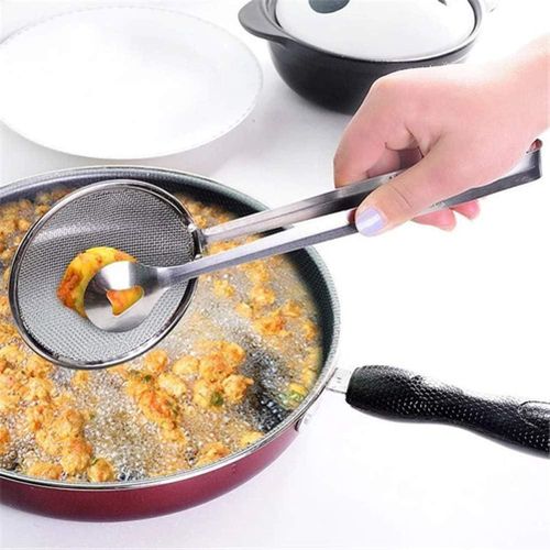 Portal FASHIONHOME Strainer Spoon Mesh Clip for Frying - Rustproof Oil Strainer Essential Tool for Your Kitchen