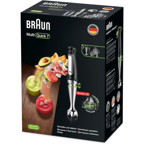 خلاط يدوي MultiQuick 7 MQ7045X، أسود، 1000 وات، خلاط، نظام ActiveBlade، نظام EasyClick Plus، التحكم في الرذاذ –