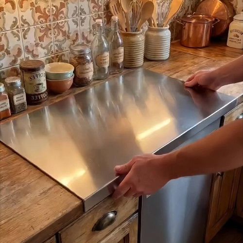 Stainless steel cutting board for vegetables and dough
