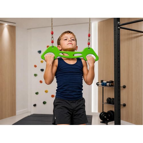 Children's pull-up bar with handles and a rope