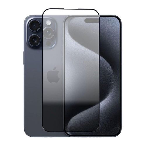 Ultra HD Glass Anti Shock Screen Protection with Black Frame For Apple iPhone 15 Pro 61 Inch