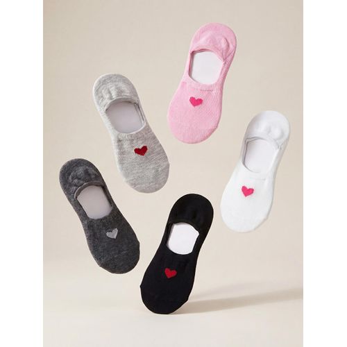 Heart Patterned Girl's invisible Socks 5-Pack