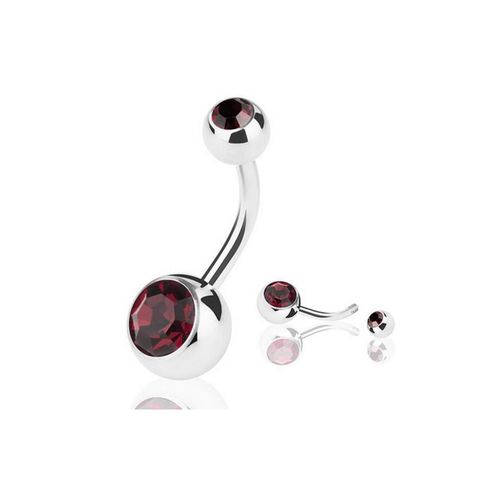 Burgundy Swarovski Titanium Navel Belly Button Body Piercing Jewelry