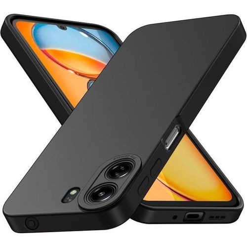 Ten Phone Protective Case for Xiaomi Redmi 13C, Soft Silicone and Shockproof Polyurethane Cover with Camera (Black)