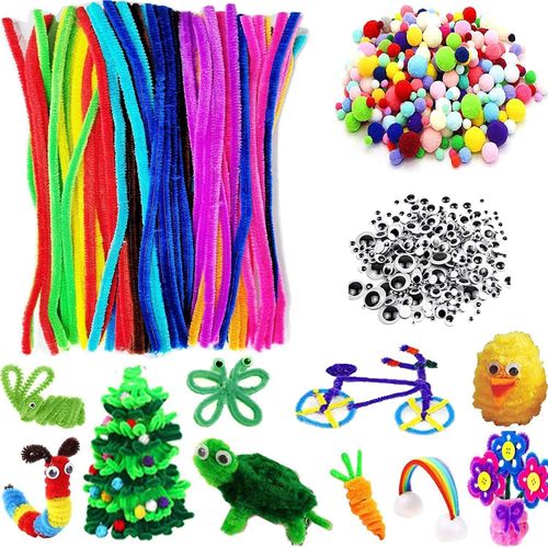 500Pcs Craft Pipe Cleaners Chenille Stems,Pipe Cleaners Craft Set for DIY Art Easter Crafts Decoration Projects (10 Colors)
