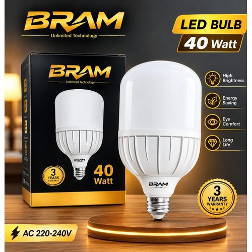 BRAM LED Bulb (40Watt) - White Lighting , Powerful Lighting & Exceptional Performance - 3 Years Warranty