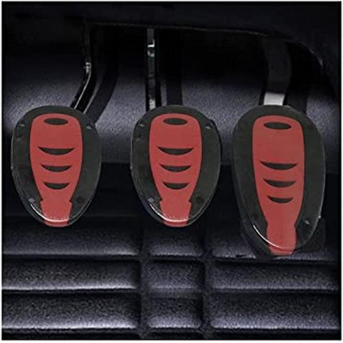Car Pedal Cover Set Of 3 Pieces Red Black High Quality Material CS-075