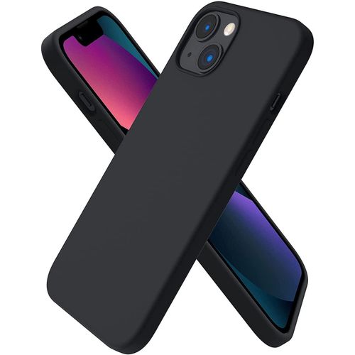Liquid Silicone Protective Case with Soft Microfiber Lining for iPhone 13 / iPhone 14 - Black