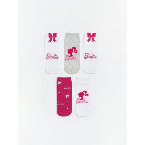 Barbie Printed Girl's Trainer Socks 5 Pack