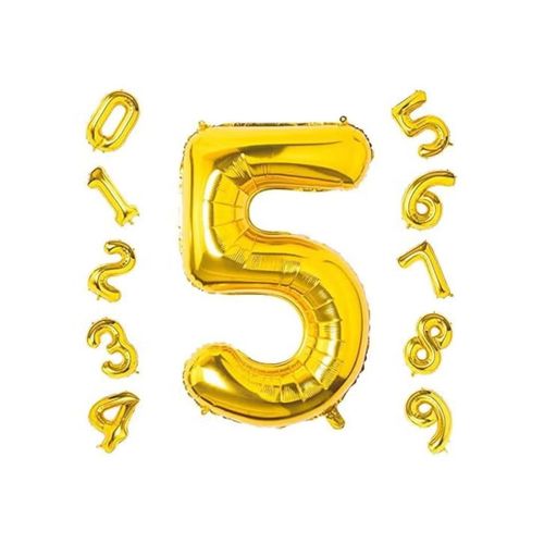 Number 5 Balloon Foil Gold Glamorous Party Decorations Jumbo Digit Balloon for Birthdays Anniversaries Special Events