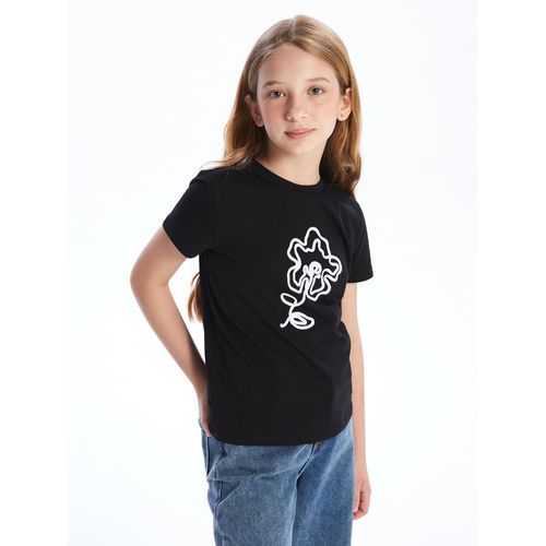 Crew Neck Floral Girl's T-Shirt