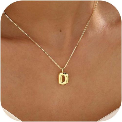 A real gold D necklace that you'll receive, made up of 26 letters in a shiny balloon-style design, large size with letters A-Z in bubble shapes, with a collarbone-style chain.