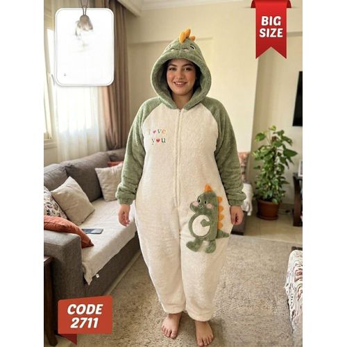 Women's Winter Fur Jumpsuit – Soft, Warm & Comfortable – Big Size