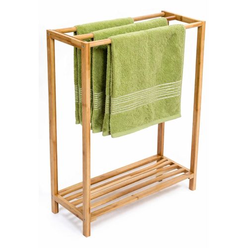 Wooden Floor Towel Rack Beige Practical Stylish