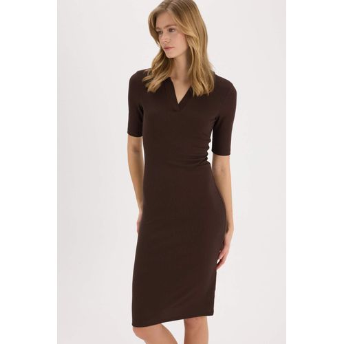 Bodycon Polo Collar Camisole Midi Dress