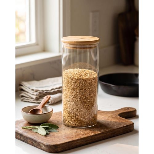 Container Circular with Bamboo Lid Medium