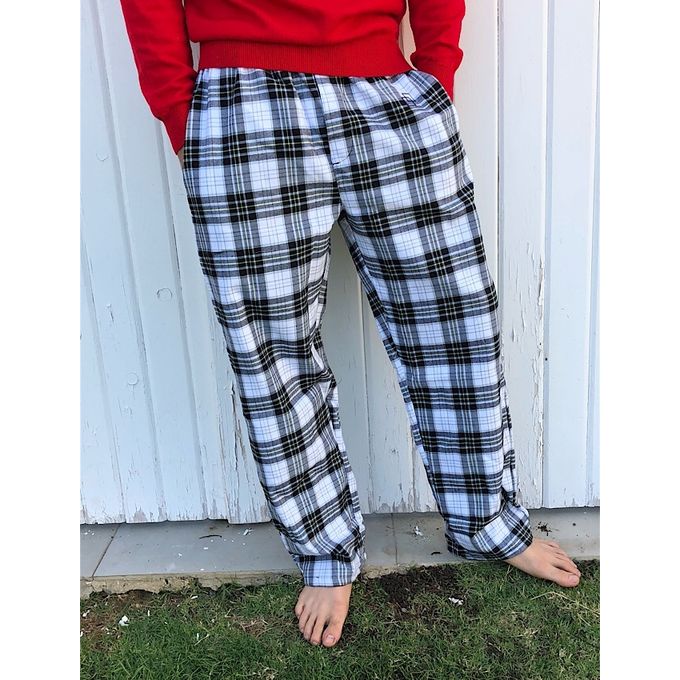 WDIRARA Men's Plaid Button Pajama Set