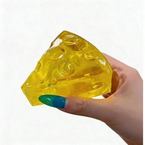 1pc Honeycomb Cheese Shaped Squeeze Stress Relief Toy, Slow Rebound Soft Decompression Tool Suitable For Office & Study To Relieve Anxiety