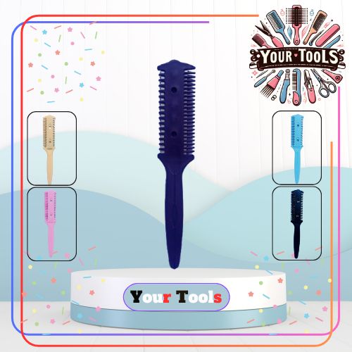 Hair Comb With Razor Blade - 1 Pcs