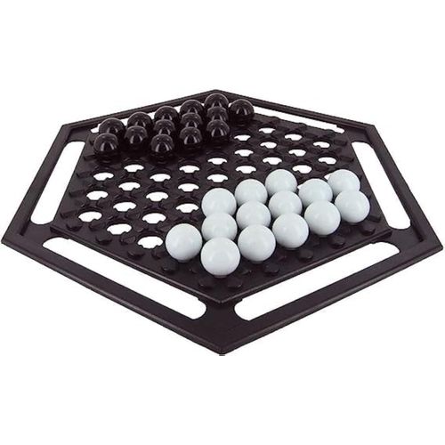 Abalone out classic game for 7 years and above, brain board game (black/white)
