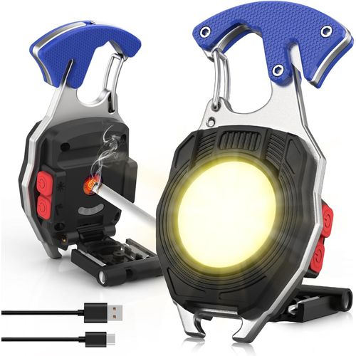 Multi-functional Emergency Flashlight, With Lighter - Black