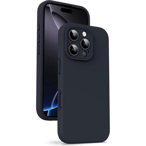 Liquid Silicone Case for iPhone 16 Pro, Camera Protection Microfiber Cover 4-Layer Protection, Ultra-Slim Case with Comfortable Grip, 6.3 Inch, Black