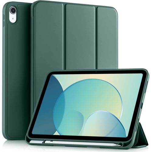 Case Compatible with iPad (A16) 11th Generation 11-inch 2025, iPad 10th Generation 10.9-inch 2022 Case with Pencil Holder, Slim Trifold Protective Cover with Soft TPU Back, green