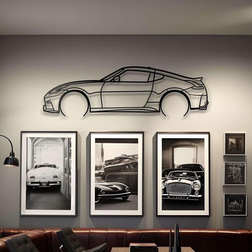 Giftaty JDM Vehicle Silhouette Wall Art – Automotive Decor for Garage, Man Cave, Office & Home – Wall art, office, home, room creative decor, framed posters (2020 370Z, XS)