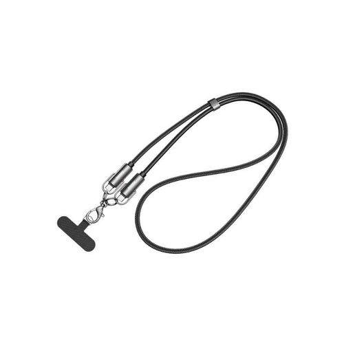 REMAX Fast Charging Cable C20 , Zinc Alloy Type-C to Type-C 65W Cable , 1.2m Braided Durable Design with Hanging Lanyard, Strong and Flexible Build, Supports PD Fast Charge & Data Transfer – Black