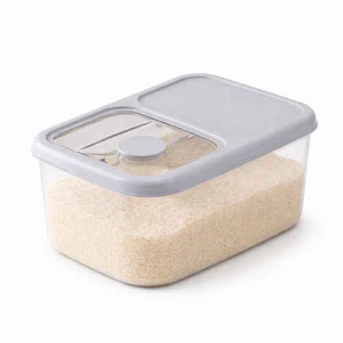Medium-sized airtight plastic storage container with a pouring spout kitchen organizer for grains and rice