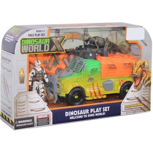 Dinosaur World X With Truck Playset - 9746