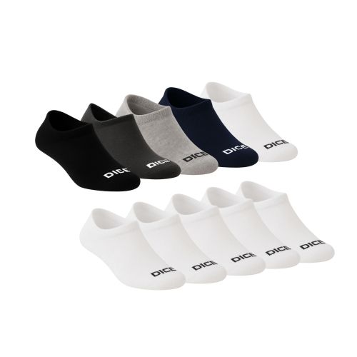 Dice Pack of 10 White & Mixed Colors Cotton Socket Socks for Men