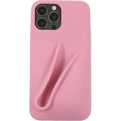 Soft-touch silicone mobile phone case for iPhone 13 Pro Max/12 Pro Max, simple matte design, shockproof and fingerprint-resistant cover (pink)