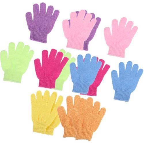 Exfoliating Gloves - Shower Gloves Exfoliating Body and Bath Gloves - Exfoliate Ingrown Hair and Dead Skin - for Shower Spa Massage Remove Dead Skin Cells - Multi Color2 Pieces