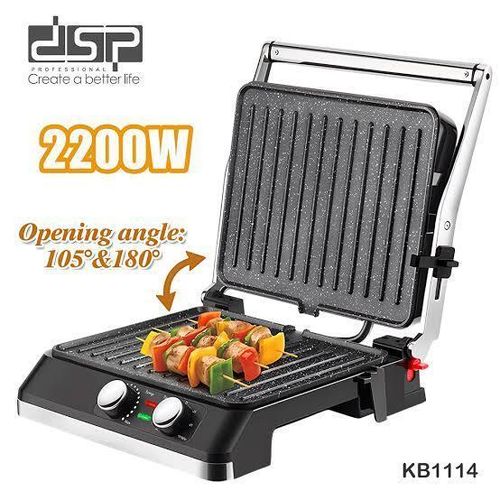 Contact Grill/Temp Control/Timer/Non-Stick Coating/Overheat Portion/Open 105°&180°/2200W