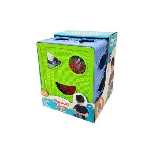Educational shape sorting cube toy for children 12 months to develop hand skills and concentration