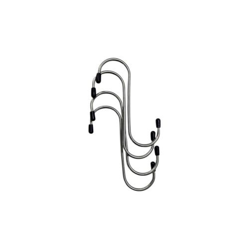 Metal S-shaped hanging hook set with scratch-resistant edges