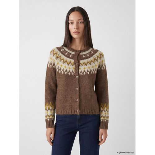 Crew Neck Patterned Women's Knitwear Cardigan