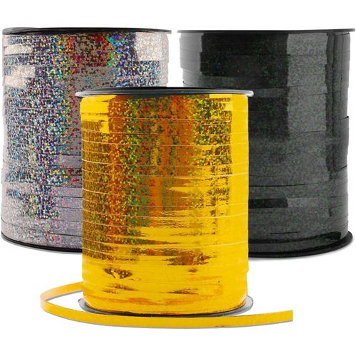 Paquete of 3 cintas rizadoras, 750 yards, cinta rizadora de globos metálicos for regalo, cinta de Navidad para manualidades, de la madre, cumpleaños, boda, decoración de fiesta