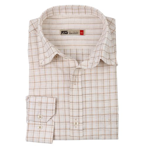 ALFAGR Signature Beige Pure Cotton Long Sleeve Shirt